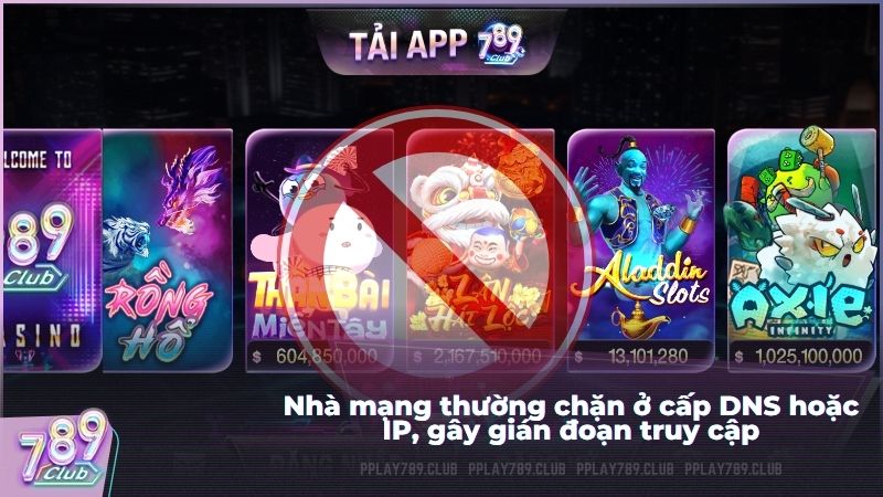 Nhà mạng thường chặn ở cấp DNS hoặc IP, gây gián đoạn truy cập